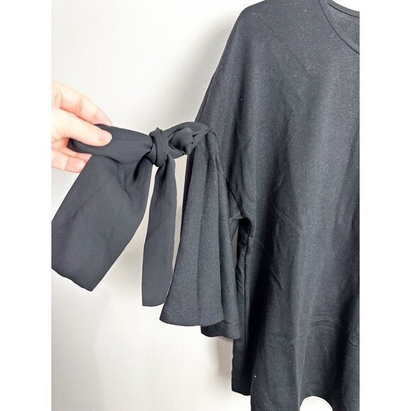 Pleonie Bow Sleeve Knit Pullover Womens Blouse Top Small Black - Picture 3 of 5